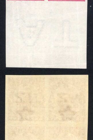 New Zealand 1d Dominion Imperf Proof on unsurfaced Watermarked paper