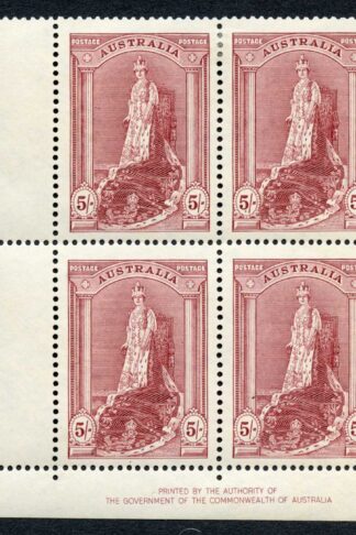 Australia SG176 5/- Robes By Authority Block (2 x U/M) Cat 112++ pounds