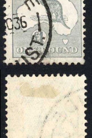 Australia SG137 One Pound Grey Kangaroo Wmk C of A CDS used Cat 300 pounds