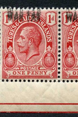 Turks and Caicos SG143i 1d opt WAR TAX DOUBLED U/M Cat 96++ pounds