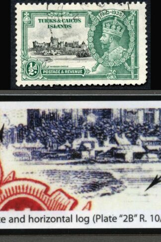 Turks and Caicos SG187l 1/2d Silver Jubilee Kite and Horizontal Log Cat 75 pound