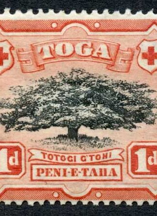 Tonga SG39b 1d variety Looped Branch M/M (brown gum) Cat 150 pounds