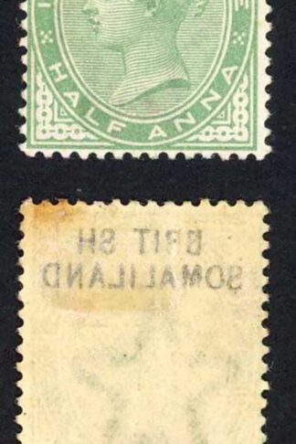 Somaliland SG1a 1/2a Variety BRIT SH (missing I) M/M (tone patch) Cat 170 pounds