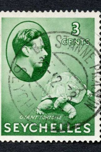 Seychelles SG136 3c Green 6d Carmine St Anne Praslin postmark