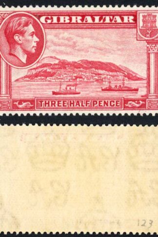 Gibraltar SG123 1 1/2d Carmine Perf 14 Very Lightly M/Mint    Cat 35 pounds
