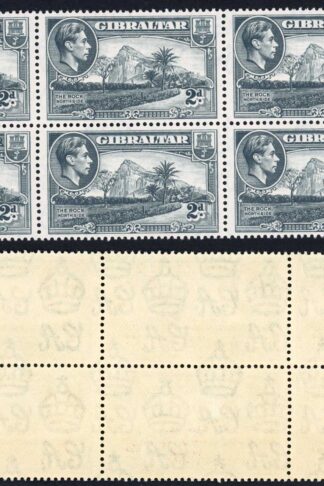 Gibraltar SG124 2d Grey Perf 14 U/M Block Cat 192 pounds