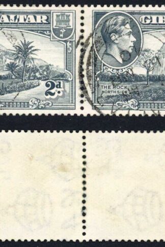 Gibraltar SG124 2d Grey Perf 13.5 Wmk SIDEWAYS Cat 96 pounds