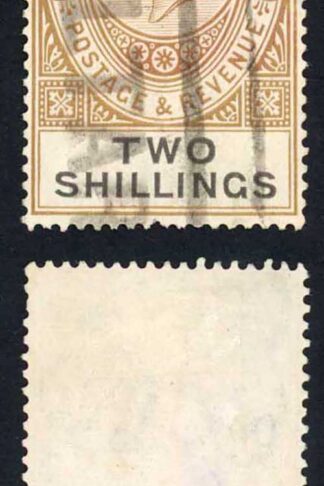 Gibraltar SG103 2/- red-brown and black funny shade    Cat 40 pounds
