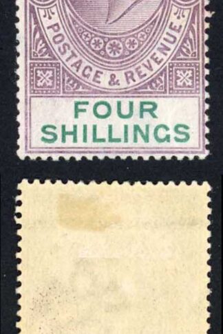 Gibraltar SG53 KEVII 4/- wmk Crown CA Fine M/M Cat 150 pounds