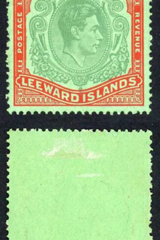 Leeward Is SG113 10/- Bluish Green and Deep red/green M/M Cat 200 pounds