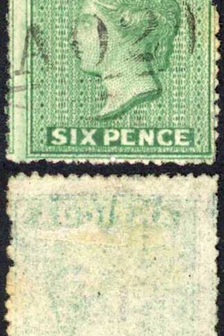 Antigua SG8a 6d Green wmk Small Star UPRIGHT Cat 250 pounds