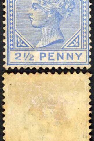 Antigua SG27a 2 1/2d Wmk Crown CA Variety Large 2 with Slanting Foot Cat 180 po