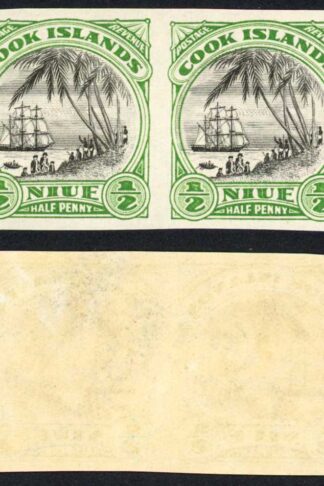 Niue SG55 1/2d IMPERF PAIR Gummed aper U/M