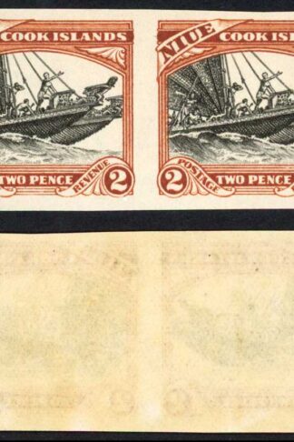 Niue SG57 2d IMPERF PAIR Gummed paper U/M