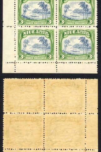 Niue SG77 3/- U/M Corner Block Cat 140 pounds