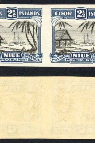 Niue SG58 2 1/2d IMPERF PAIR Gummed paper U/M