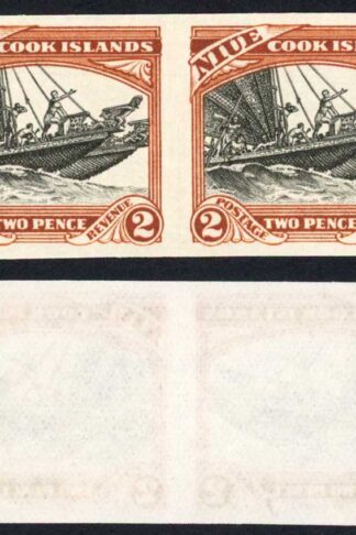 Niue SG57 2d IMPERF Proof Ungummed Paper