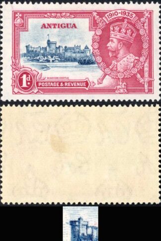 Antigua SG91f 1d Silver Jubilee Diagonal Line by Turret M/M Cat 100 pounds