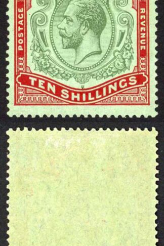 Bermuda SG92 10/- Green and red/Pale emerald Superb M/M Cat 140 pounds