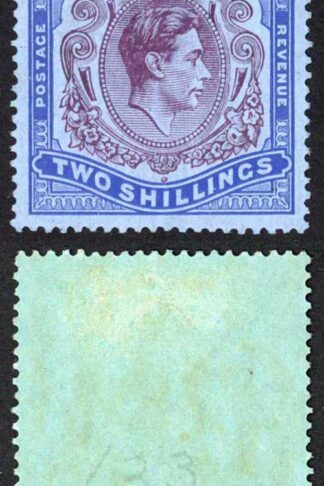 Bermuda SG116 2/- Deep purple and ultramarine/grey blue M/M Cat 100 pounds