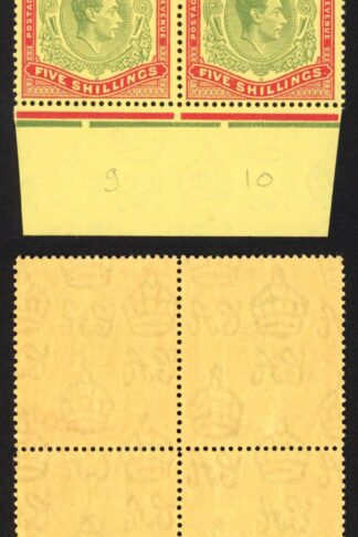 Bermuda SG118f 5/- Perf 13 Fine U/M Corner Block Cat 210++ pounds
