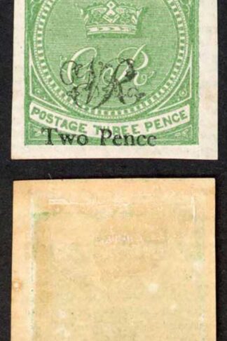 Fiji 1871 Printers Trial 2d on 3d on laid paper
