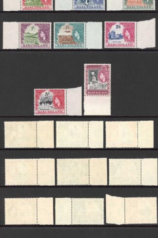 Basutoland SG43/53 Set of 11 (10/- slightly discoloured gum) Cat 110 pounds