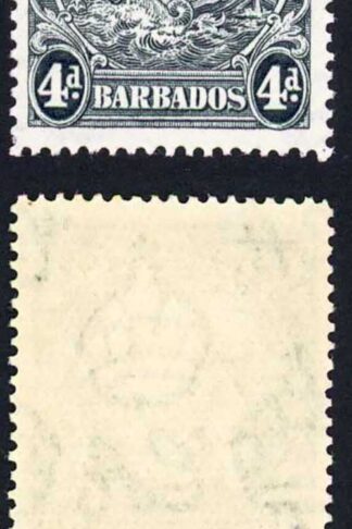 Barbados SG253ab 4d Perf 14 Curled line at top U/M Cat 200 pounds
