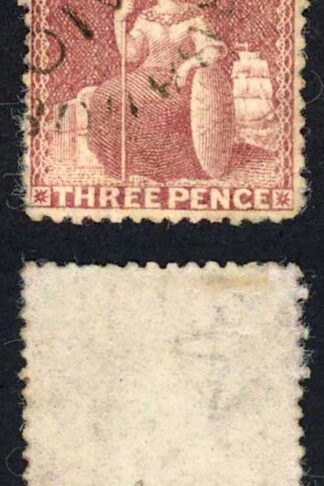 Barbados SG63 3d Brown-purple Wmk Small Star Sideways Cat 130 pounds