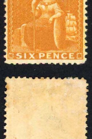 Barbados SG79 6d Crome-yellow Wmk Crown CC Cat 150 pounds