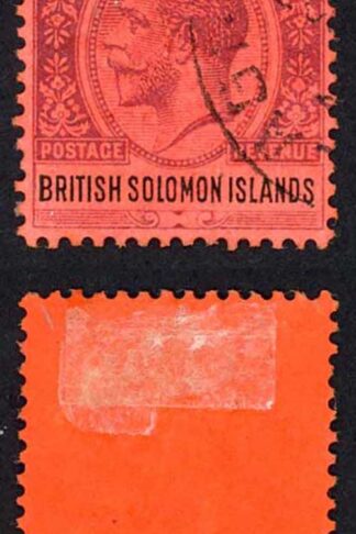 British Solomon Is SG38 KGV One Pound Purple and Black/red Cat 130 pounds