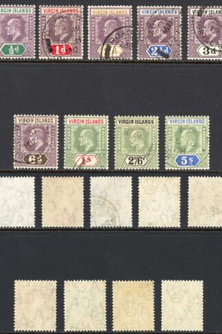 British Virgin Is SG54/62 Set of 9 Fine used Cat 140 pounds