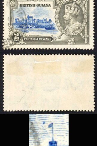 British Guiana SG601h 2c Dot by Flagstaff Fine used Cat 130 pounds