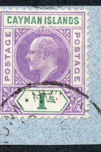 Cayman Is SG15 1/- Violet and green Cat 90 pounds