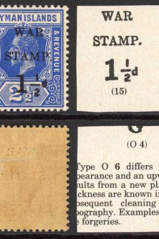 Cayman Is SG54b 2 1/2d Straight Serif in Pair M/M (gum toned) Cat 102 pounds