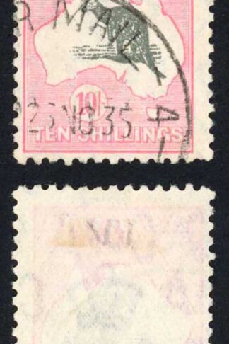 Australia SG136 10/- Wmk C of A CDS used Cat 160 pounds