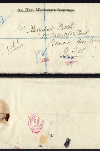 Virgin Is SG49 1/- on a registered cover from Tortola Cat 305 pounds