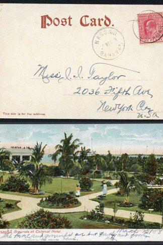Bahamas 1909 Colour Postcard to the US