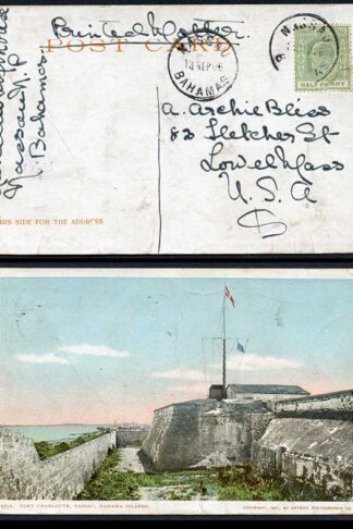 Bahamas 1906 Colour Postcard to the US