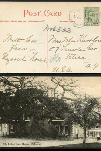 Bahamas 1912 Postcard to the US