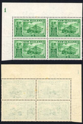 New Zealand SG593 Chambers of Commerce 1/2d Plate 1 Corner Block M/M