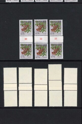 New Zealand SG784 2 1/2d Coil Pairs Numbers x 13 All Different and U/M