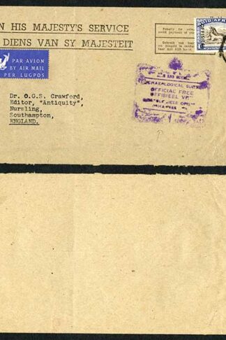 South Africa 1955 airmail OHMS cover franked 6d + scarce 1s shade Officials