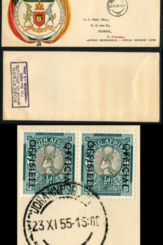 South Africa 1955 1/2d Official on Cover