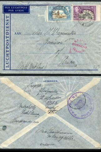 Trinidad and Tobago KGVI Censored cover