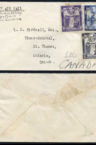 British Guiana KGVI Mixed franking cover