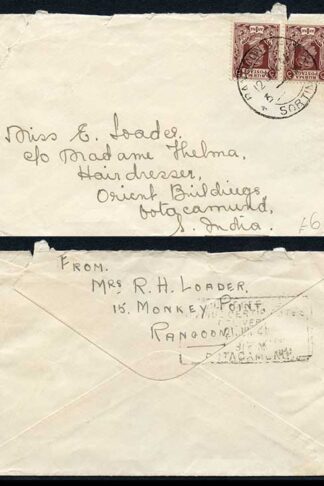 Burma KGVI 1a Pair on cover