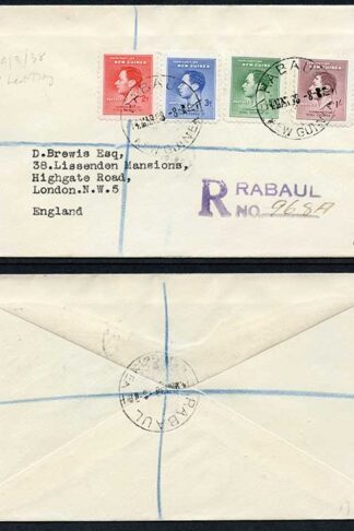 New Guinea 1937 Coronation on a Cover