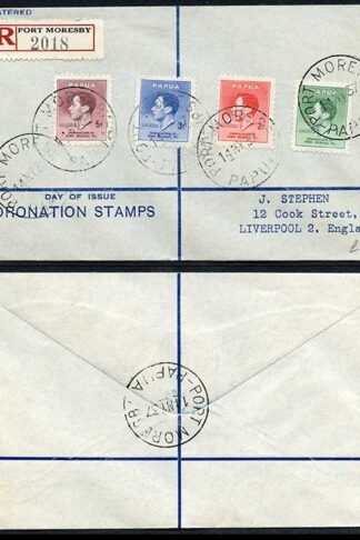 Papua 1937 Coronation on a Cover