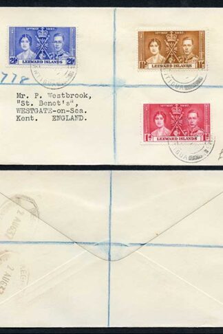 Leeward Is 1937 Coronation on a Cover